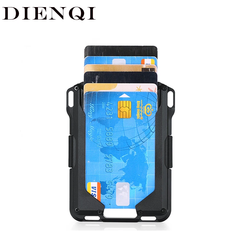 DIENQI Aviation Metal Men Card Wallet Business Holder Male Money Bag Thin Rfid Blocking Bank Credit Case pasjeshouder | Багаж и сумки