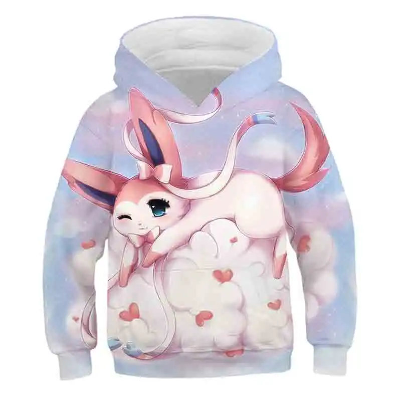 

children cartoon cute cat panda 3D anime print hoodie for girl boys casual hooded sweatshirt children's pullover kid's clothes