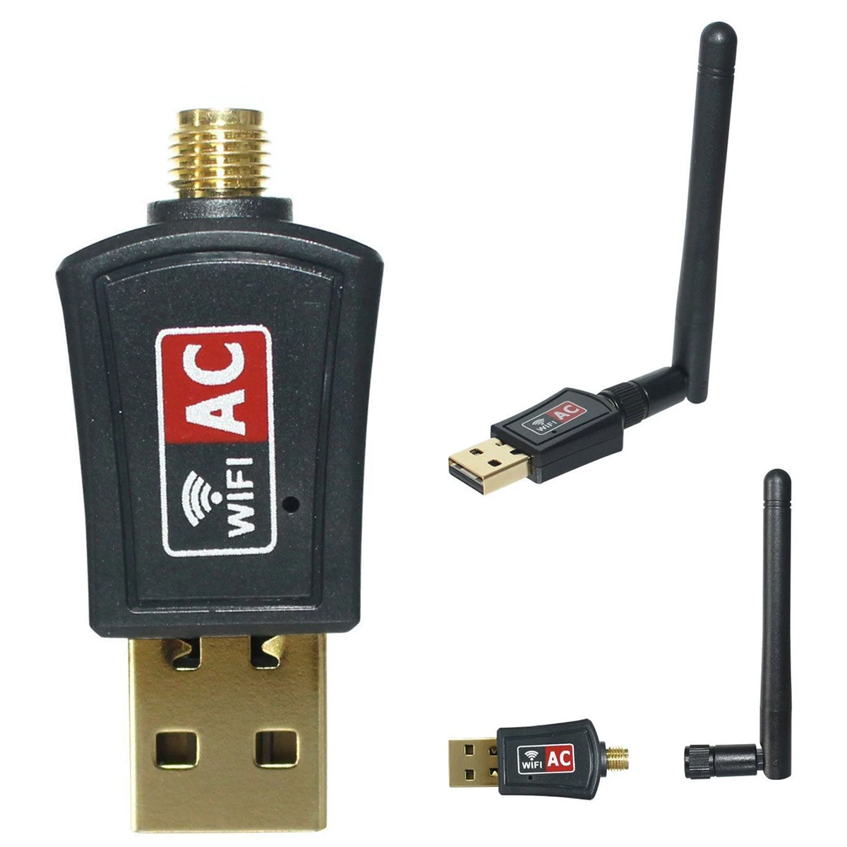 

600 Mbps Dual Band 2.4/5Ghz Wireless USB WiFi Network Adapter w/Antenna 802.11AC Dual Band USB Wireless LAN Adapter