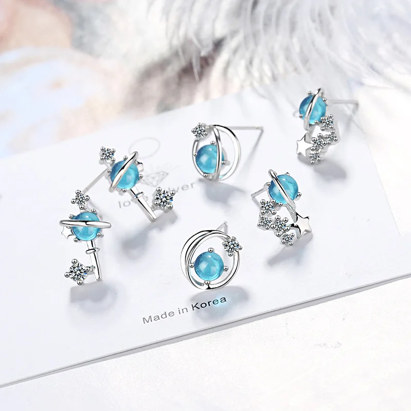 Женские серьги-гвоздики MEETSOFT из стерлингового серебра 925 пробы модные