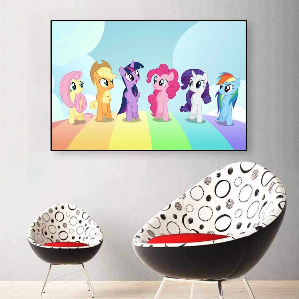 Картина на холсте радуга Пони для детской комнаты|Рисование и каллиграфия| |