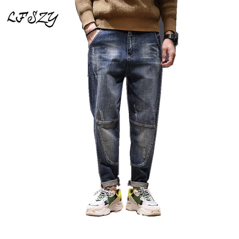 

Мужские джинсы, Новинка осени 2020, мужские джинсы, мужские прямые свободные брюки Harlan, синие джинсовые брюки, большие размеры 28-40 42