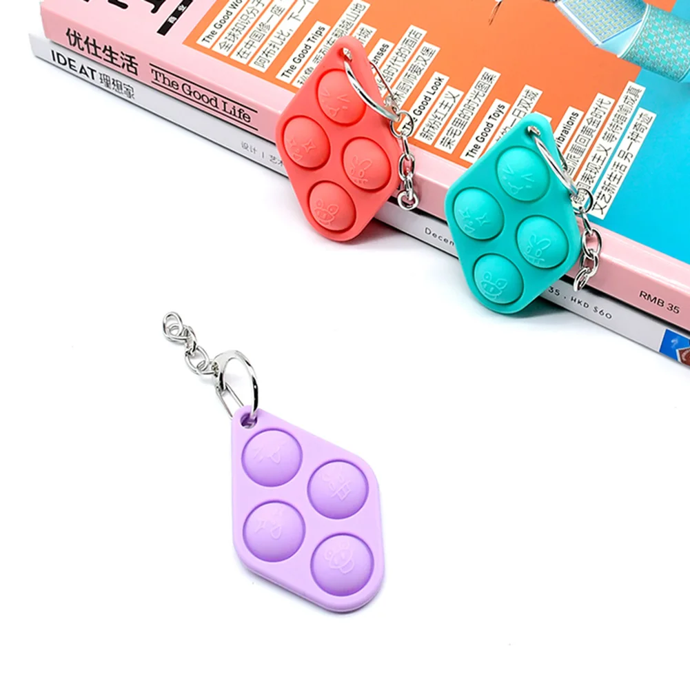 

Simple Dimple Sensory Fidget Toy Silicone Stress Relief Keychain Bubble Keyring Toy for Kids Adult Autism Needs gifts