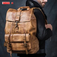 genuine leather men backpack shoulder bag large capacity mens laptop bag travel backpacks first layer cowhide portable bags