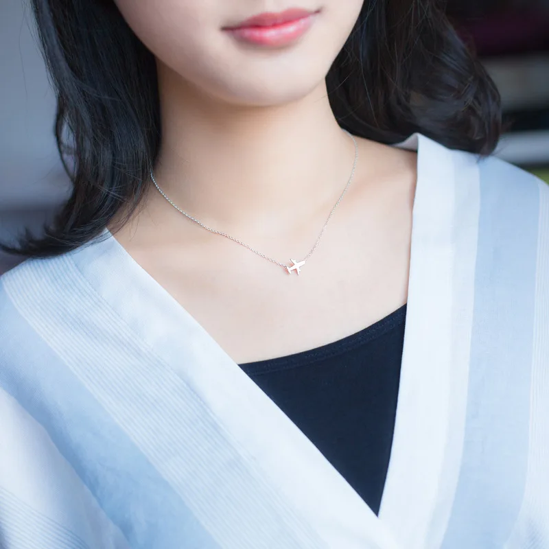 Trustdavis серебро 925 пробы милый самолет самолёт серьги кольцо подвеска ожерелье для