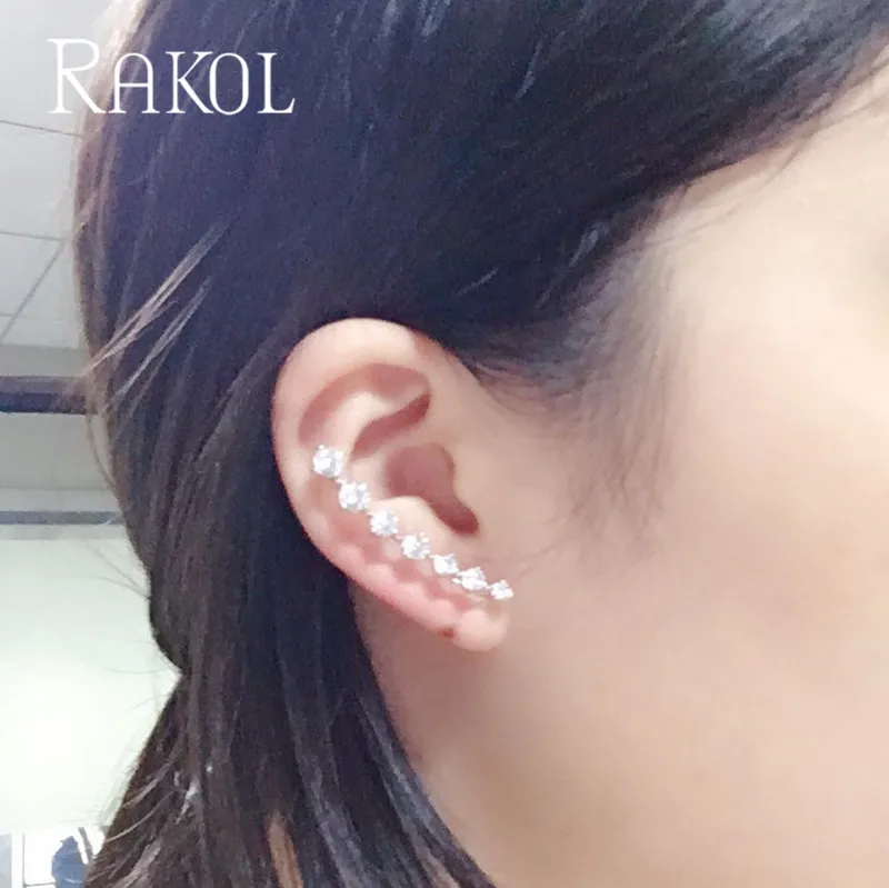 Персонализированные Прозрачные Серьги RAKOL с кубическим цирконием в стиле панк
