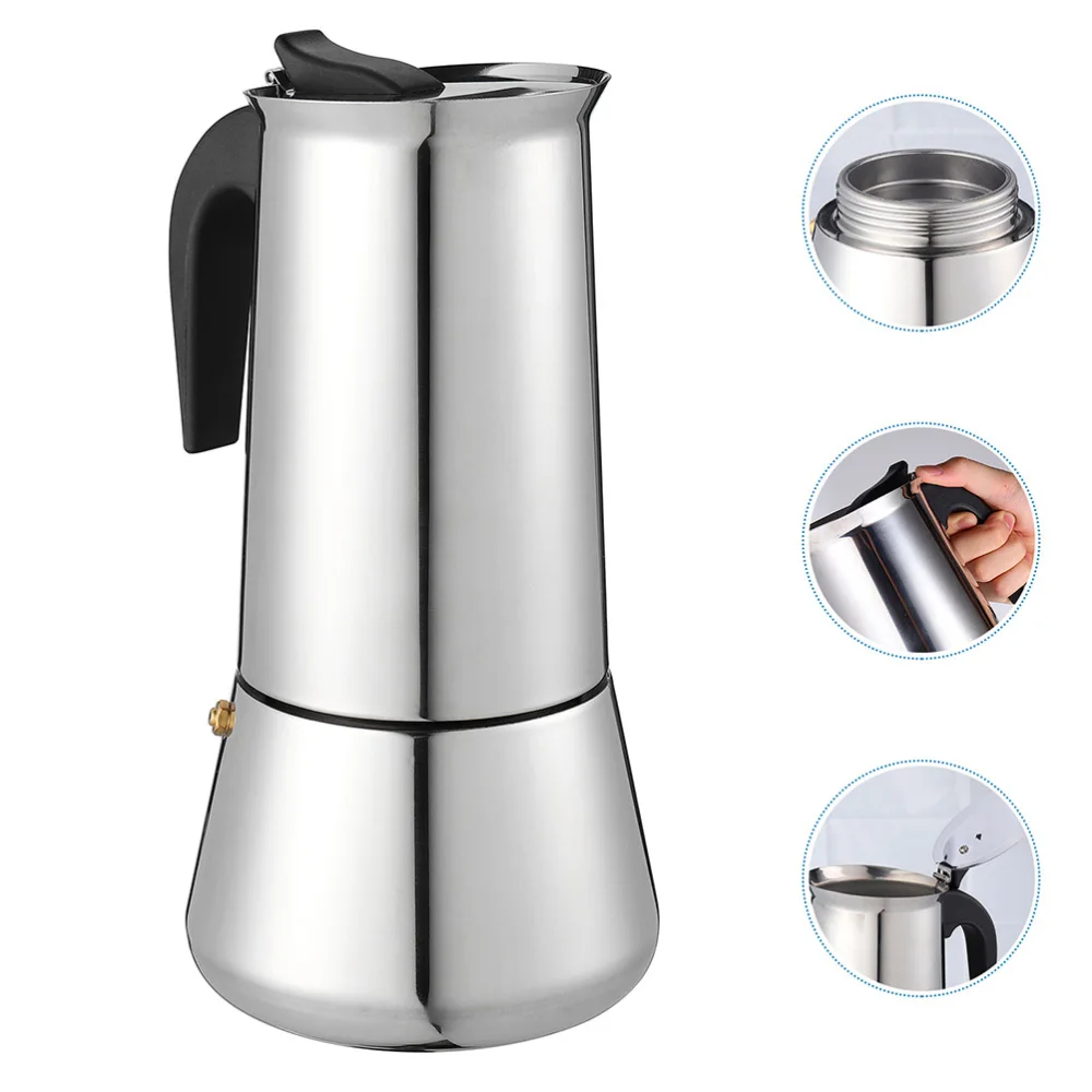 

1pc 200ML Stainless Steel Coffee Pot Espresso Coffee Pot (Assorted Color)