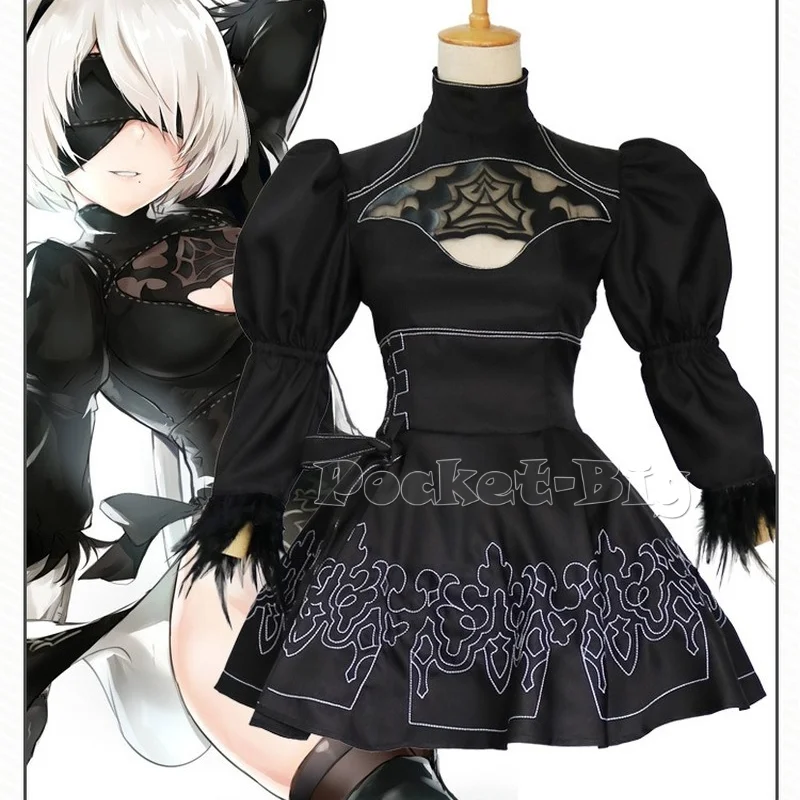 

NieR Automata 2B YoRHa No.2 Cosplay Costume Dress Set Halloween Women Role Play Anime Cosplay Costume Girls Sexy Party Dress