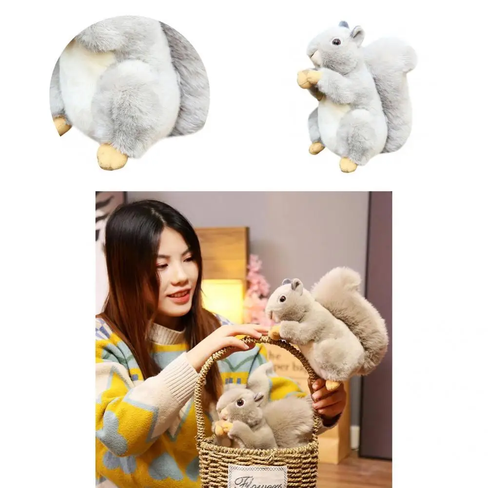 

Lovely Multicolor Simulation Stuffed Squirrel Toy Vibrant Color Squirrel Doll Vivid Appearance for Gathering