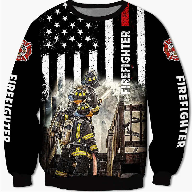 

Firefighter US Flag 3D All Print Hoodie Man Women Harajuku Outwear Zipper Pullover Sweatshirt Casual Unisex Jacket