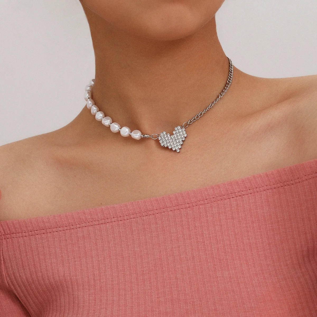 

Ожерелье женское с имитацией жемчуга, модный элегантный большой белый чокер на цепочке до ключиц, свадебное Ювелирное Украшение для женщин,...