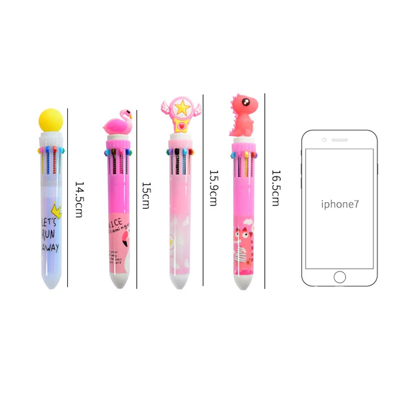 10 цветов Милая мультяшная Шариковая ручка для школы канцелярские товары Papelaria