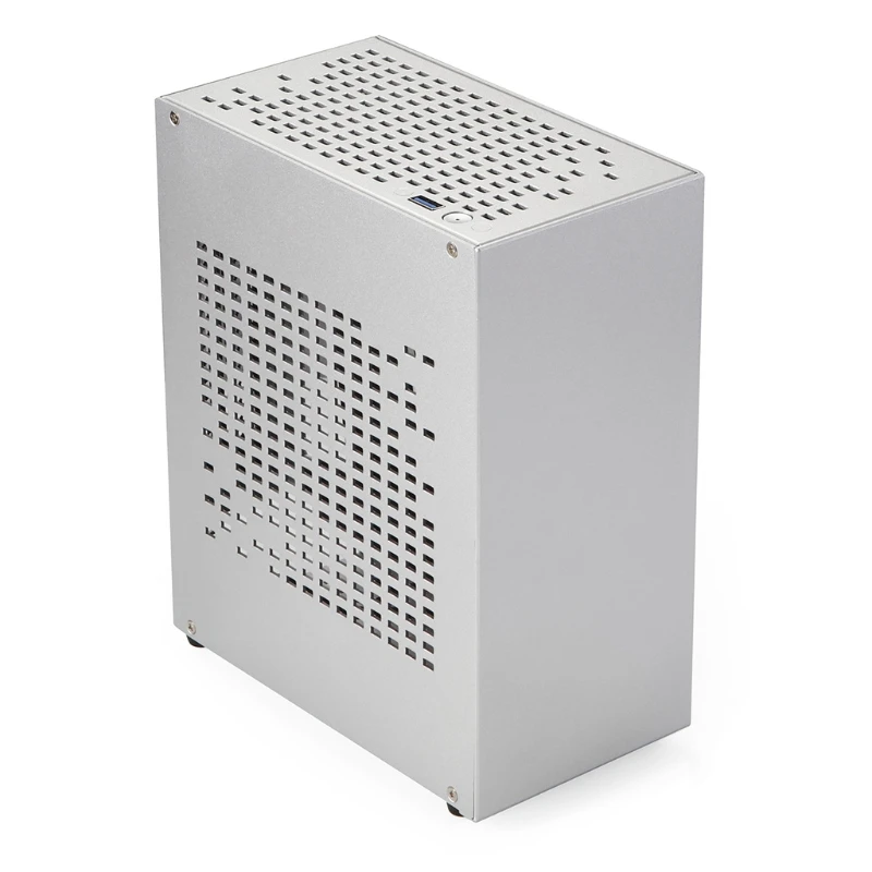 B07 Mini ITX Computer Case Discrete Graphics Chassis Wall-Mount Riser Cable Included Silver Edition 8.78x7.24x4.09in