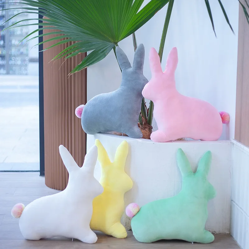 

Simple Rabbit Plush Toy Soft Stuffed Cartoon Animal 5 Colors Bunny Doll Nap Pillow Sofa Cushion Birthday Gifts Christmas Gifts