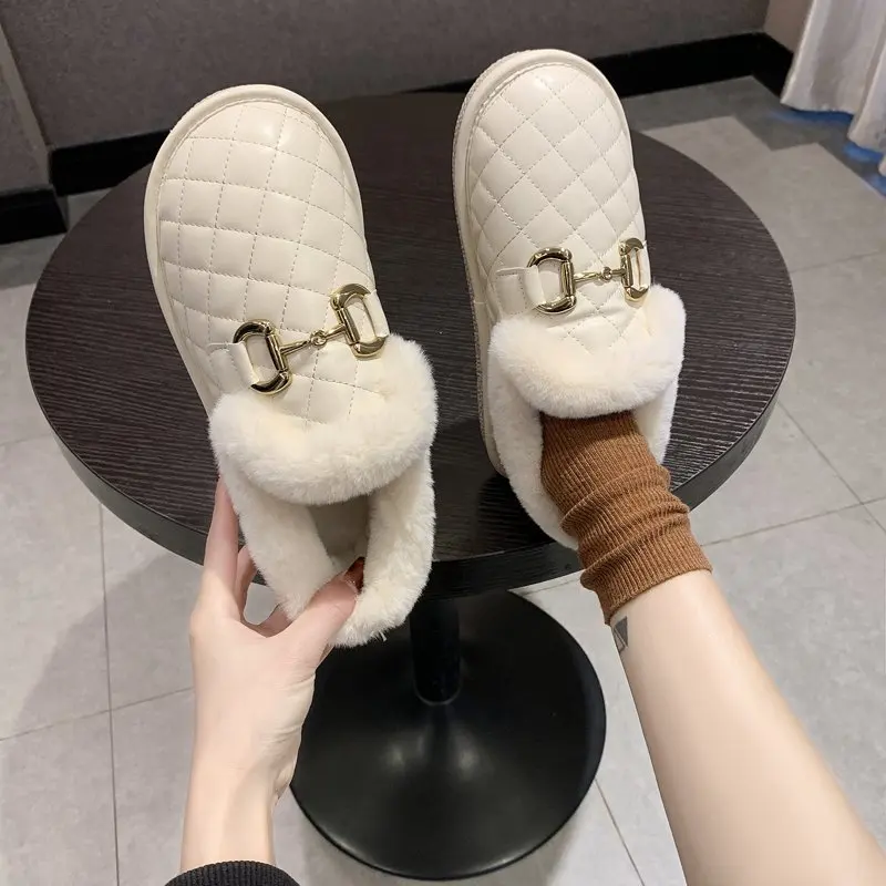 

Cotton Shoes Women Winter Plus Cashmere 2021 Fashion Round Bow Bow Warm Snow Boots Comfort Warm Flat Shoes Women Winter Fashion
