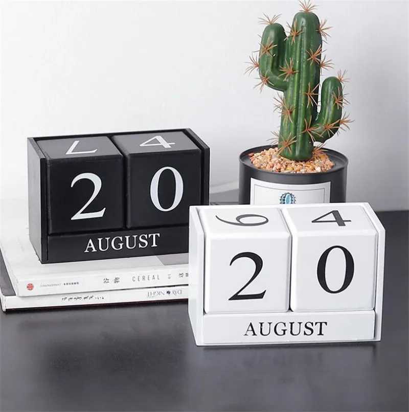 Деревянный календарь настольный блок отображение даты месяца настольные