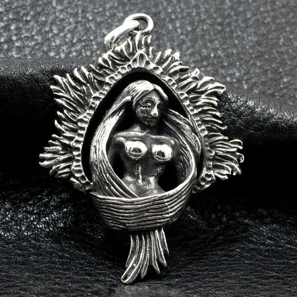 

BOCAI New Real Solid Pure s925 sterling silver mermaid pendant for Man handmade romantic fairy tale gothic retro large pendan