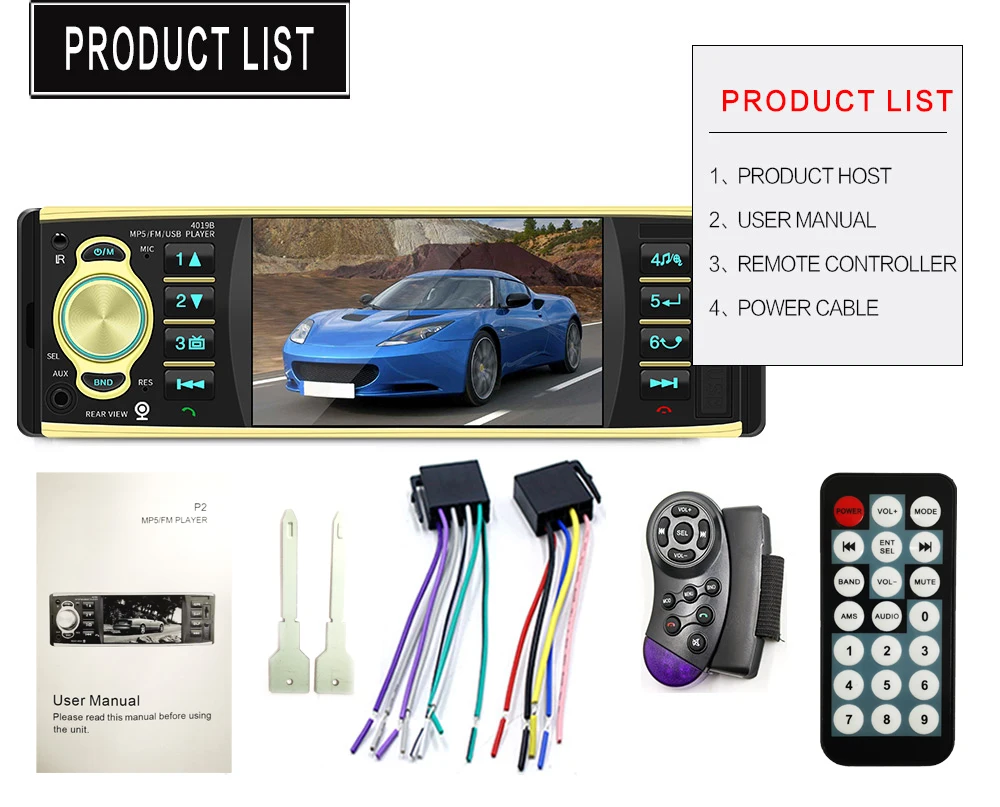 Автомагнитола 1Din MP5 HD мультимедийная Поддержка USB/AUX/FM камера заднего вида Bluetooth Handsfree рулевое колесо дистанционное управление радио