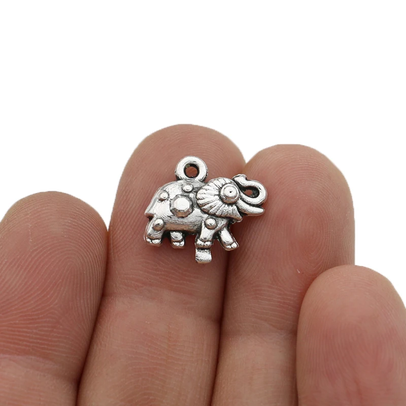 

30PCS Elephant Charm Pendants for Jewelry Making Bracelet DIY Accessories 14x17mm