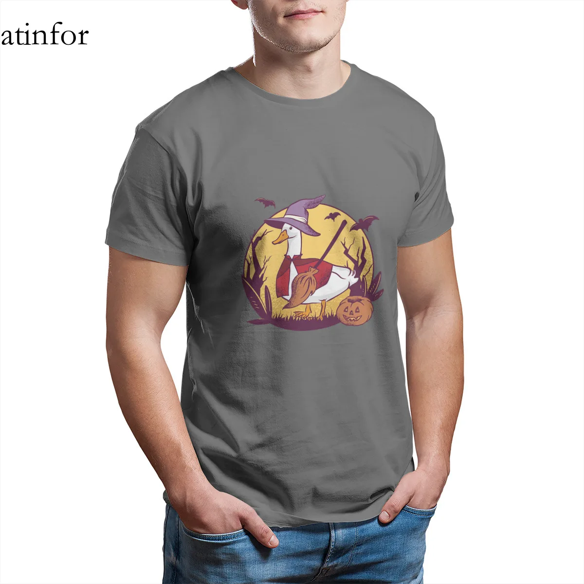 

Забавная Мужская футболка с рисунком гуся на Хэллоуин, 4XL, 5XL, 6XL, 28870