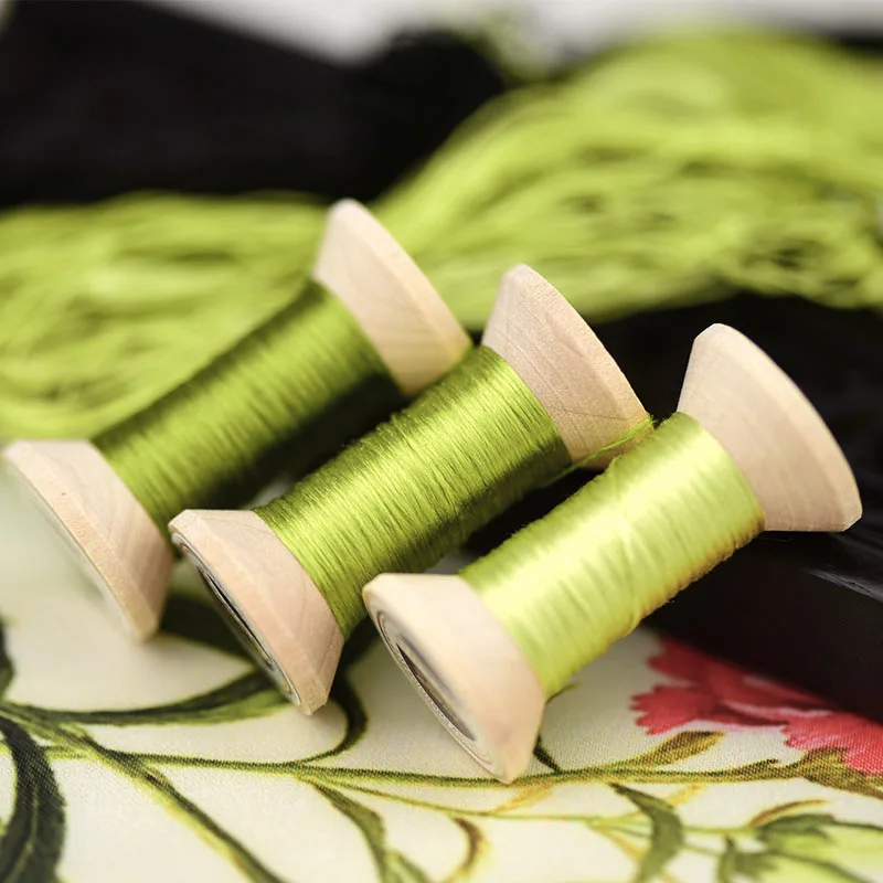 Зеленая нитка для вышивания бобов/практичная искусственная нить/Вышивальная