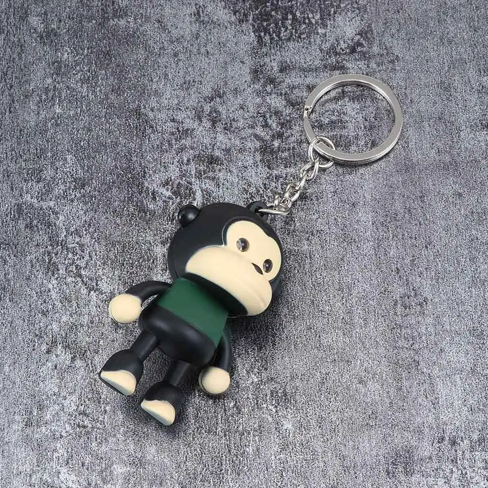 Модный Креативный светодиодный Милая мультяшная обезьянка брелок фонарик аудио