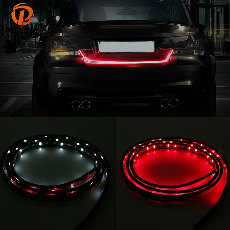 

POSSBAY 1.5M Flexible 12V Car LED Red Signal Lamp Strip Light Tailgate Bar Backup White Reverse Brake Tail Turn Signal Lights