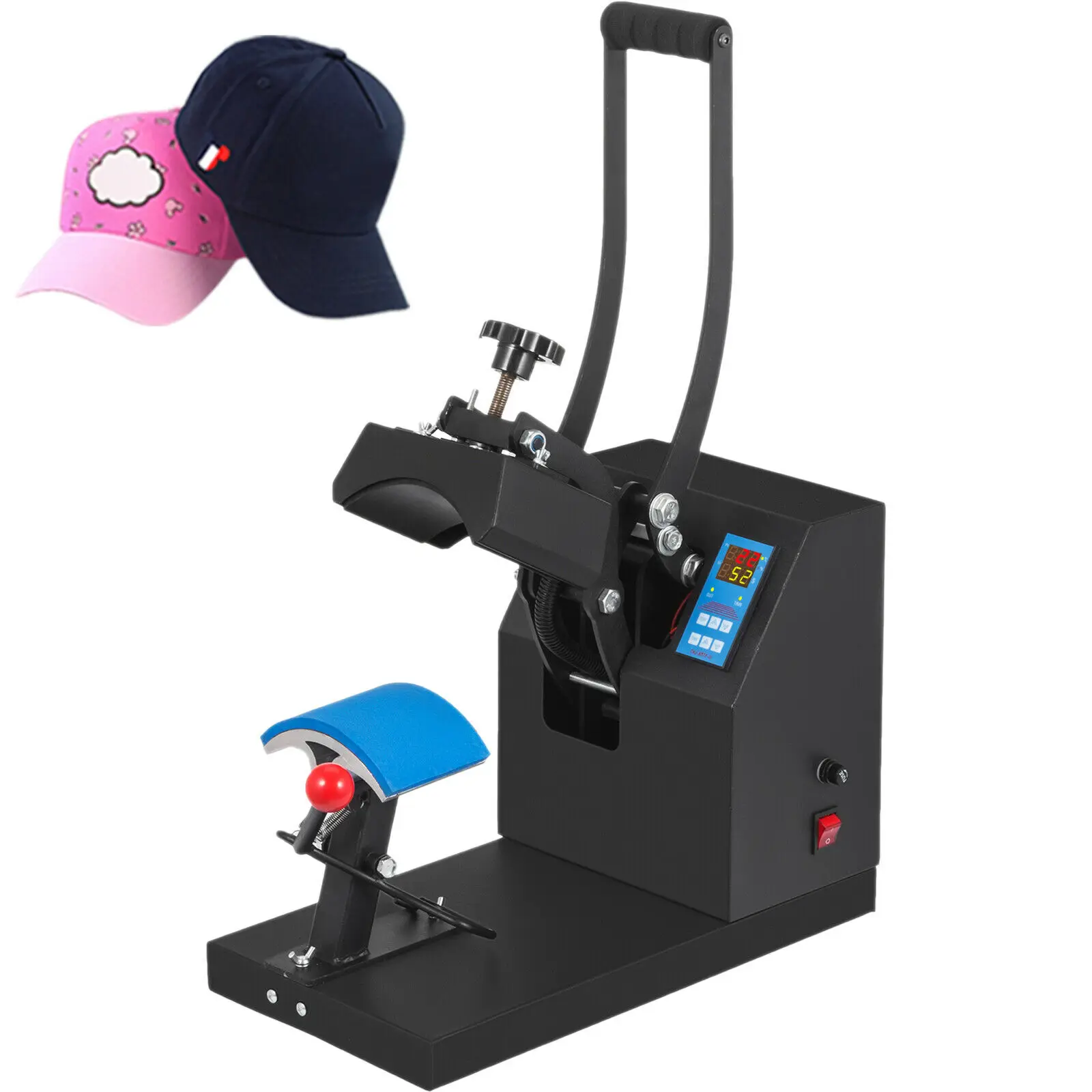 

Hat Cap Heat Press 5.5 x 3.5 inch Heat Press Machine Heat Transfer Sublimation Machine Heat with Digital LCD Timer for Hats Caps