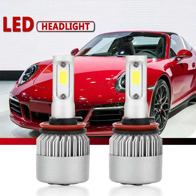 

1pair H8/H9/H11 Auto S2A 6500K Car Headlight Bulbs 72W 8000LM Car Styling White LED Bulbs
