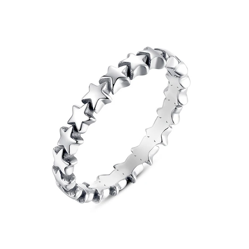Star Stacking Новинка, модное кольцо, любовь, сердце, корона, цветок, кольца на палец, прозрачный CZ, подходит для женщин, Свадебный бренд, ювелирное изделие, подарок, Прямая поставка - Цвет основного камня: Star Stacking