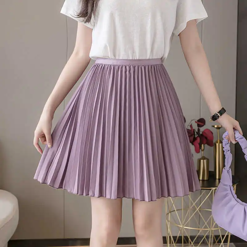 

Skirt new 2021 pleated skirt Korean version slim and light proof lined versatile student skirt