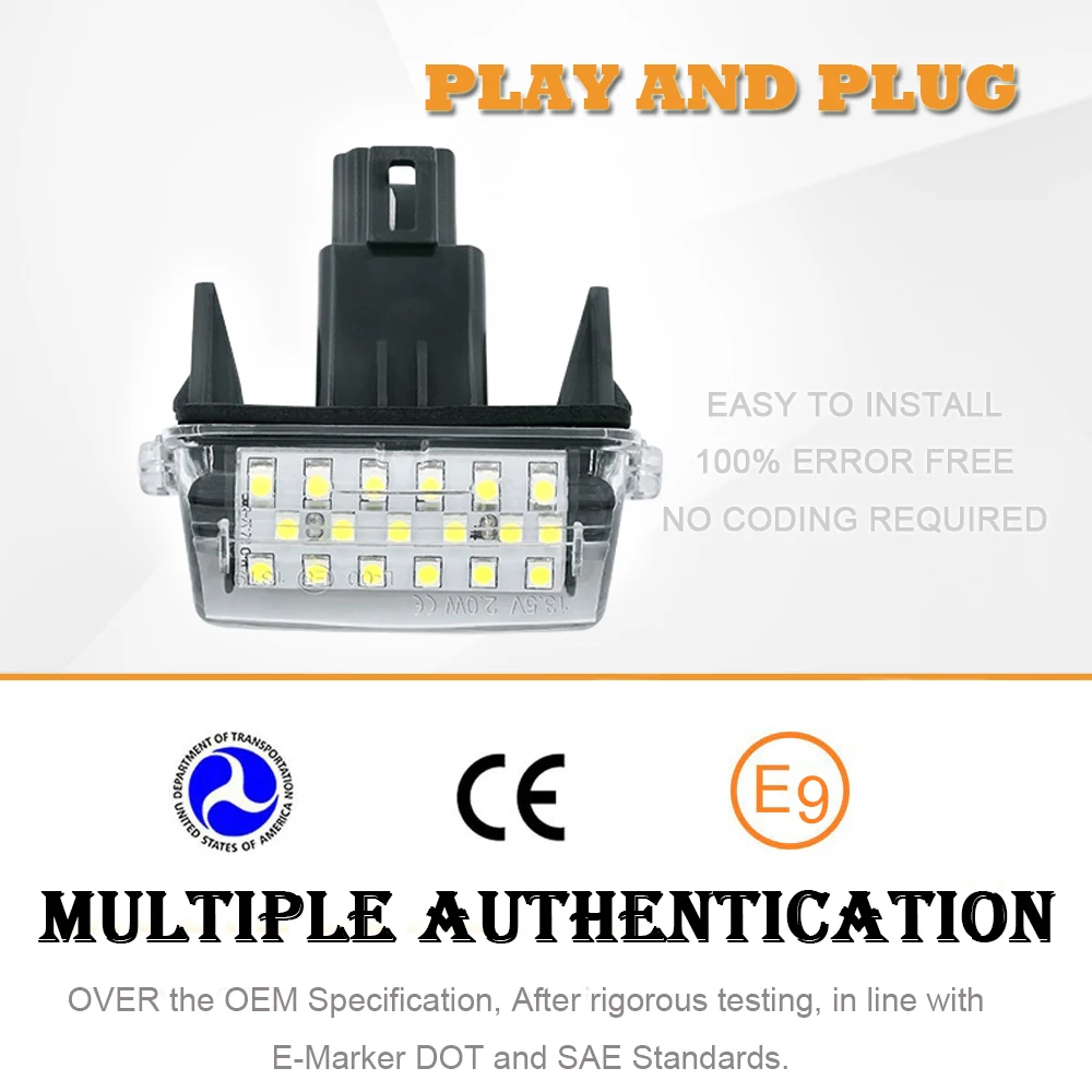 Светодиодные задние фонари номерного знака для Toyota Auris Avensis Camry Corolla Highlander Noah Prius Vios