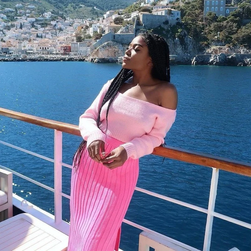 Женская трикотажная юбка-карандаш неоновая розовая облегающая офисная юбка