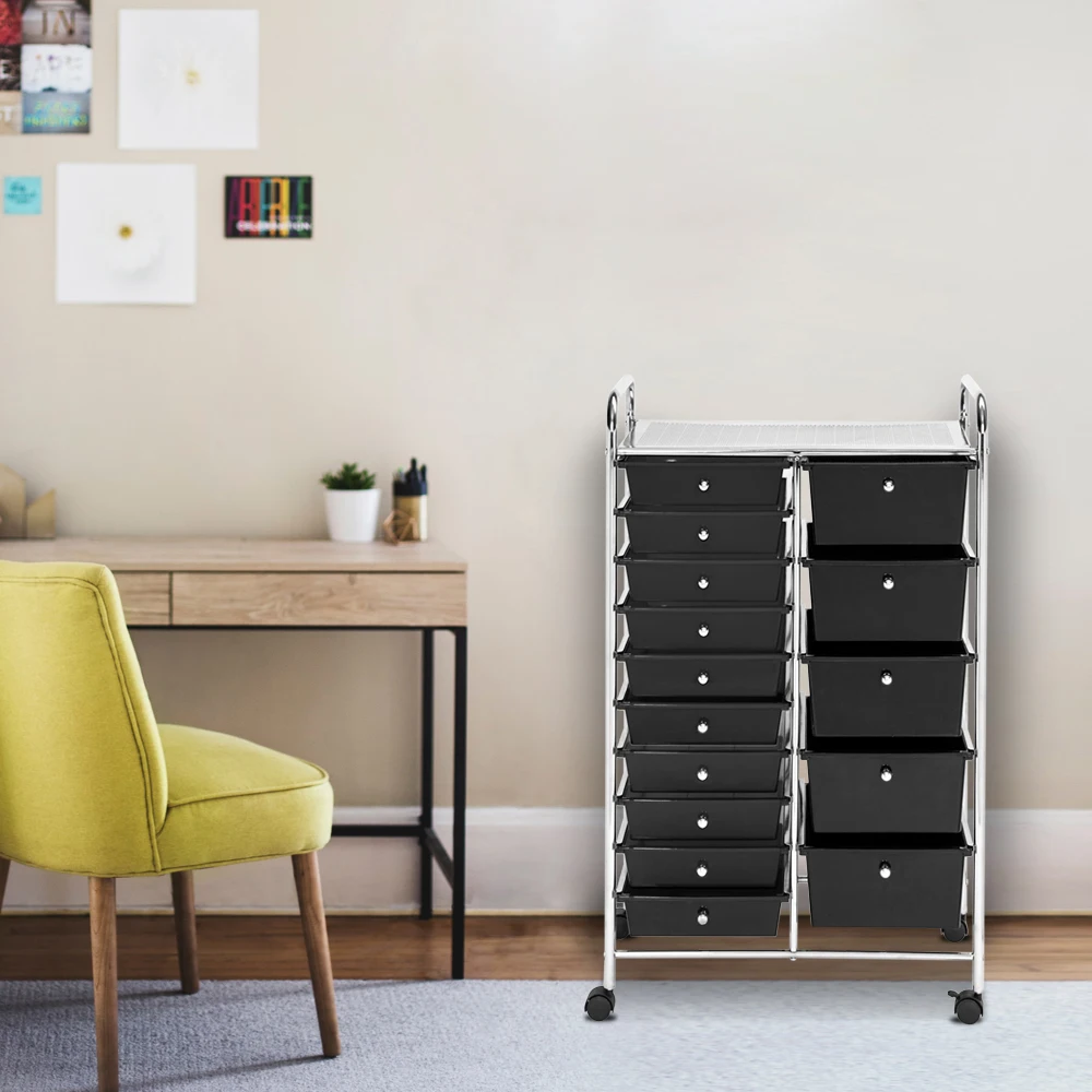 

US WarehouseBlack 15-Drawer Organizer Cart Drop Shipping USA