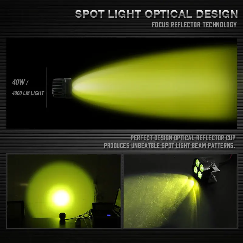 3 дюйма светодиодный рабочий светильник 3500K желтый квадрат точечный луч