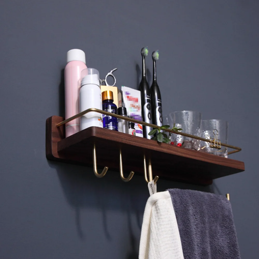 

Multi-purpose Towel Rack Punch Free Wall Rack Wall Hanging Wooden Towel Holder for Bathroom Kitchen Home (Multi Function Towel