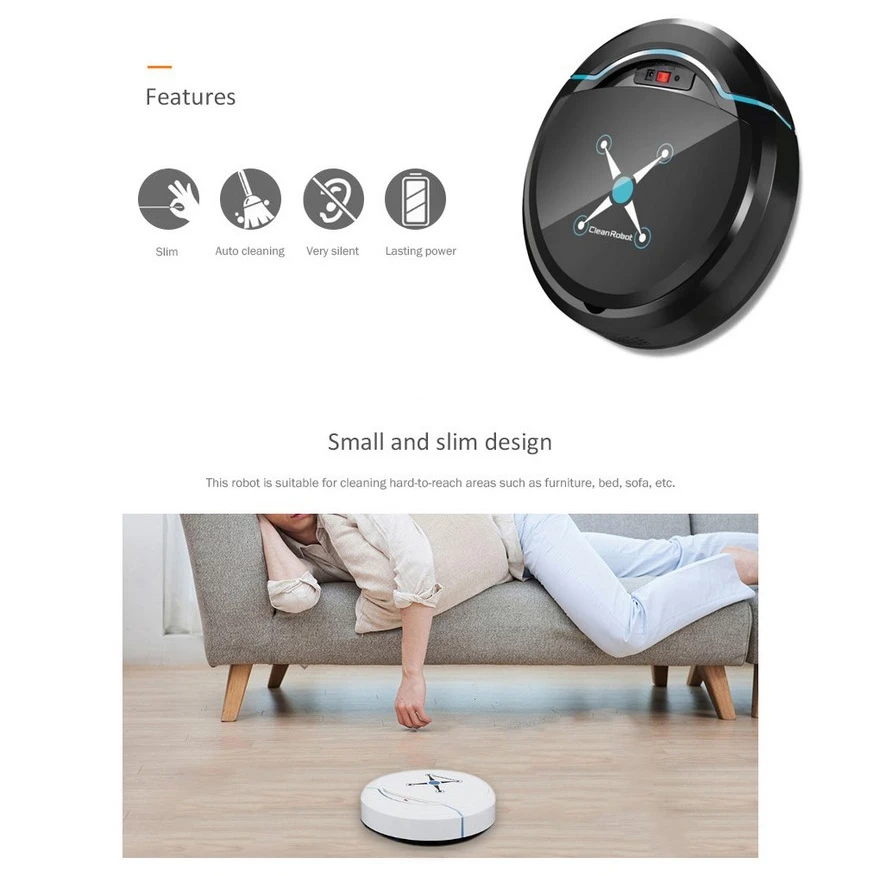 

Rechargeable Auto Cleaning Robot Smart Sweeping Robot Floor Dirt Dust Hair Automatic Cleaner For Home Electric Vacuum Cleaners