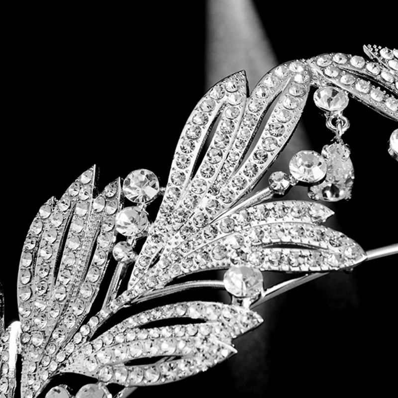 

Zirconia Crystal Shiny Hair Hoop Royal Style Rhinestone Headwear Princess Headpieces Hair Accessories for Wedding Party