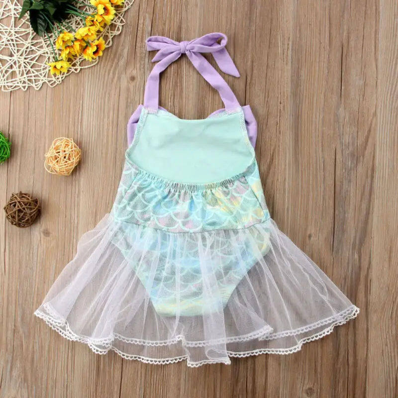

Free shipping Newborn Baby Kid Girls Mermaid Romper Dress Bodysuit Jumpsuit Outfits Clothes