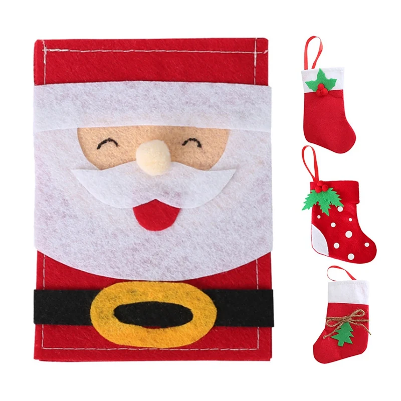 Рождественские подвесные ложки Носки с рисунком Санта Клауса товары для