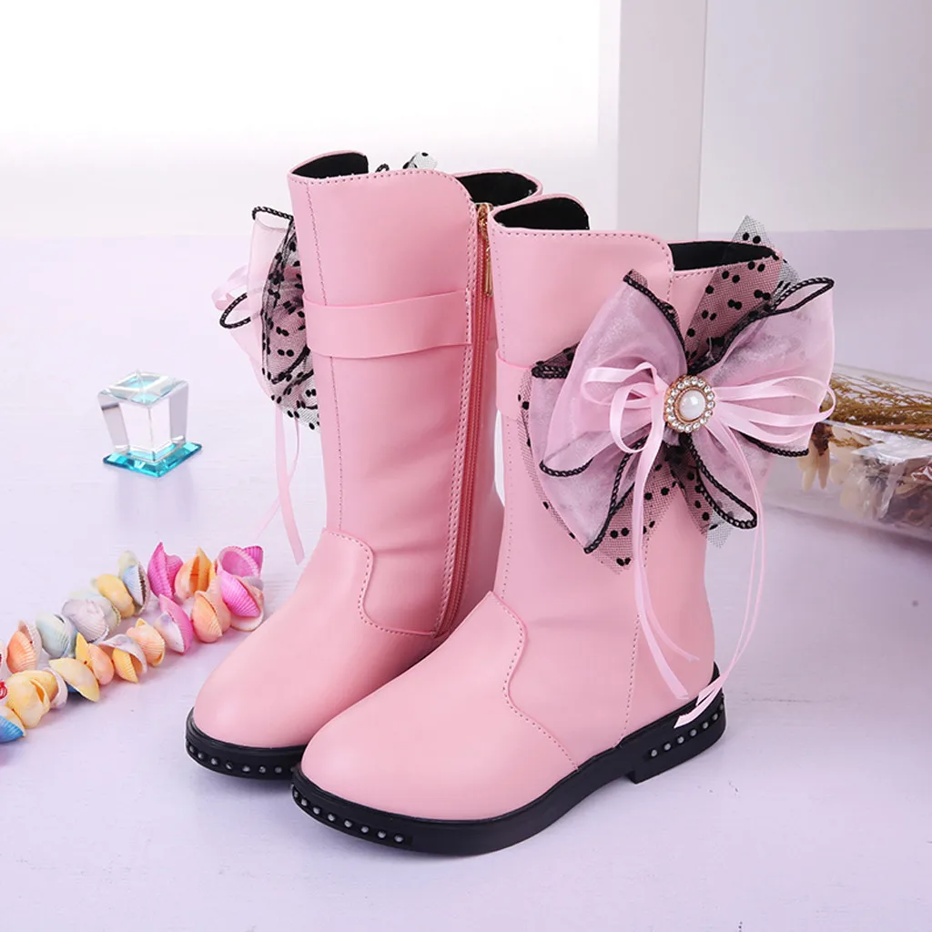 Toddler Infant Kids Baby Princess Butterfly Knot Shoes Fashion Leather Boots Children's shoes boots New Brand | Детская одежда и