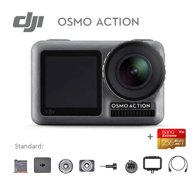 with 256GB DJI Osmo Экшн-камера для занятий спортом, двойные экраны и RockSteady стабилизации Водонепроницаемый 8xSlow движения бренд в - Цвет: with 256GB