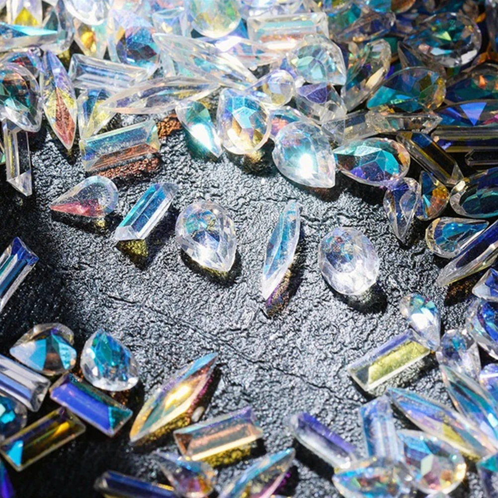 120 шт плоской задней крышки Стекло ногтей Стразы Multishape кристаллами камнями