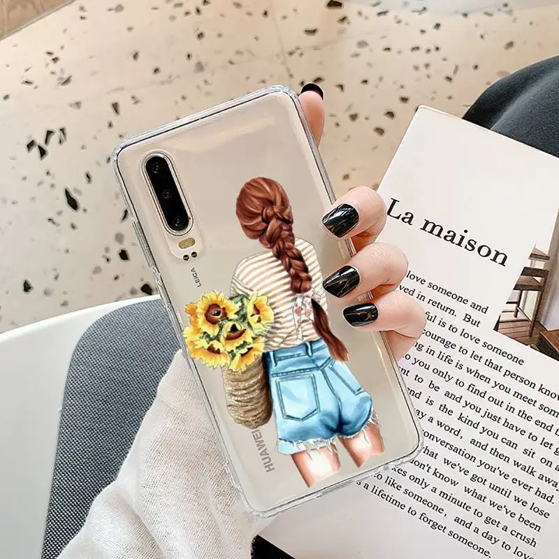 

VOGUE Princess Girl Female Phone Case Transparent for Samsung A71 S9 10 20 HUAWEI p30 40 honor 10i 8x xiaomi note 8 Pro 10t 11