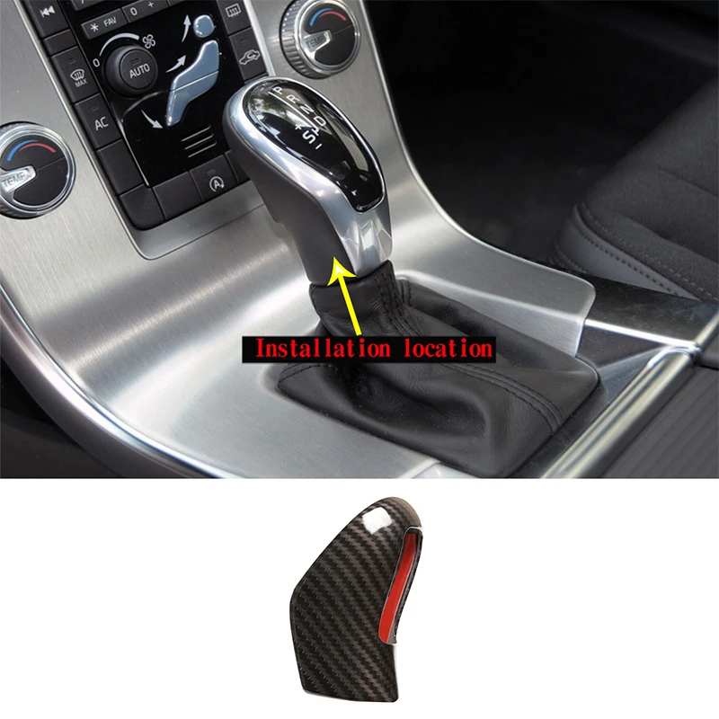 

ABS Carbon Fiber Pattern Car Interior Gear Shift Head Cover Auto Parts For Volvo XC60 S60 V60 V40 S80 2013-2017