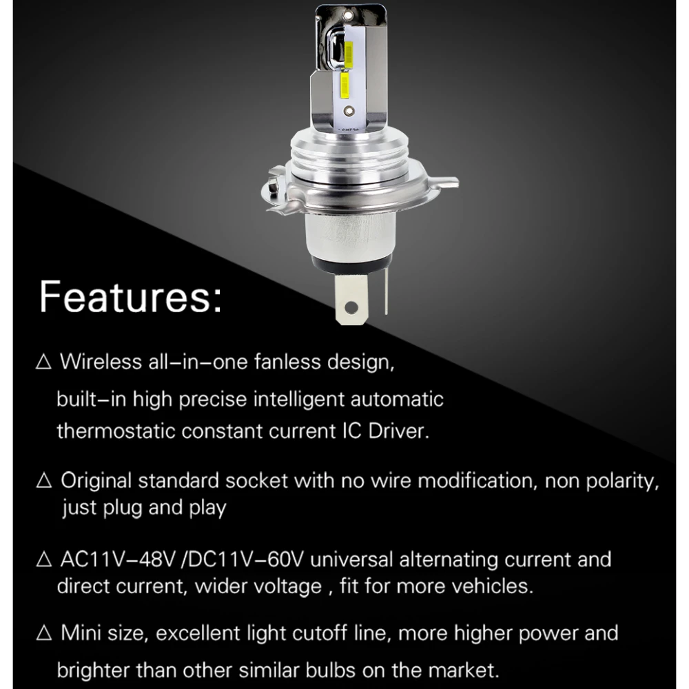 1 шт. Антибликовая Светодиодная лампа для мотоциклетных фар 12 В 6500 К| |