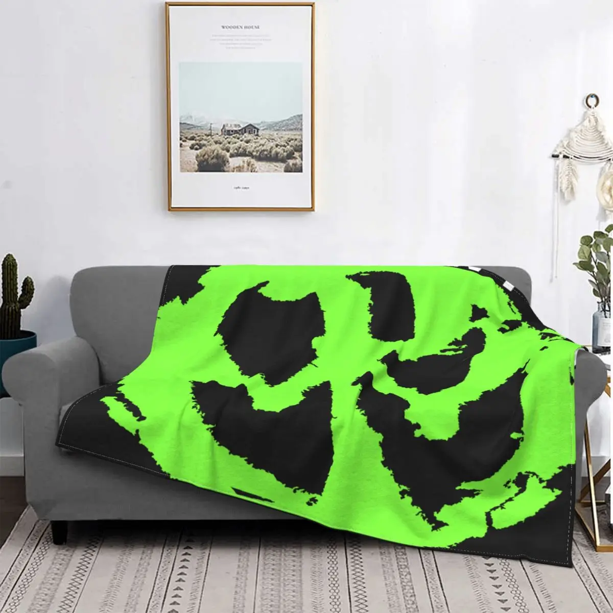 

Pennywise-Manta a cuadros para cama, cobertor de color negro con diseño de banda Punk Rock, 100