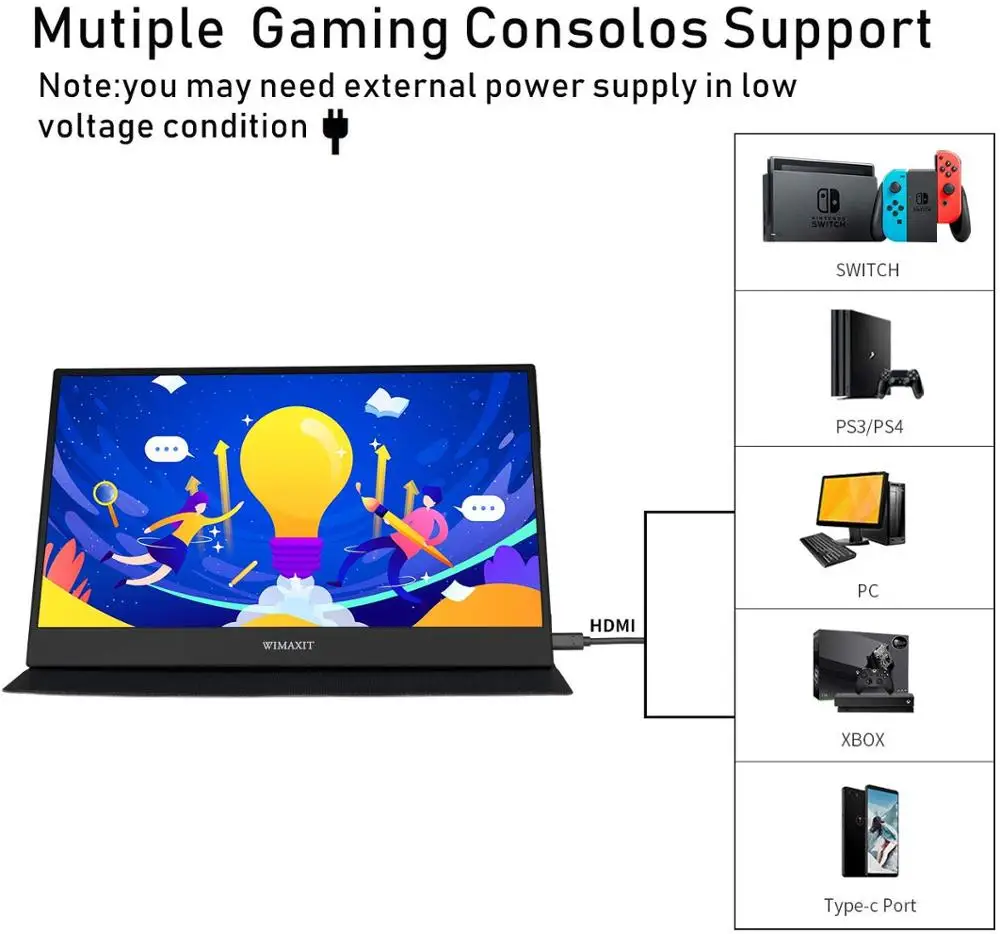 Портативный монитор WIMAXIT M1562C 15 6 дюйма Usb C Тип Ips экран HDMI 1080p Lcd телефон Ноутбук