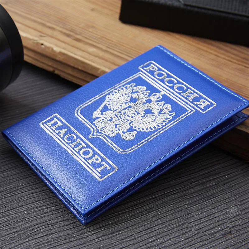 Women Men Travel RU Passport Cover Russian Emblem Pass Card Credit Holder Case PU Leather Business port Wallet | Багаж и сумки