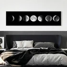 Картина черно-белая луна на холсте, Современная Настенная картина художественные плакаты и принты для гостиной, спальни, домашний декор